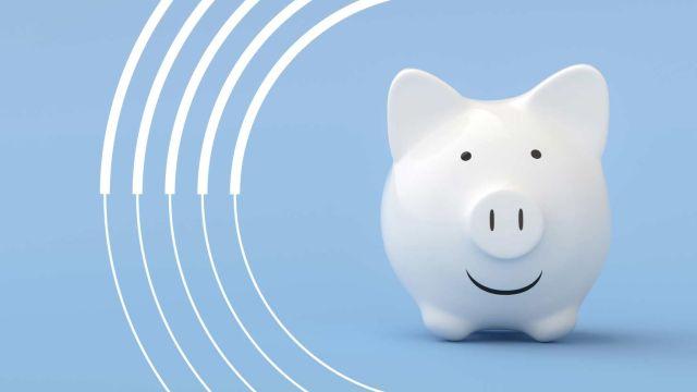 smiling piggy bank