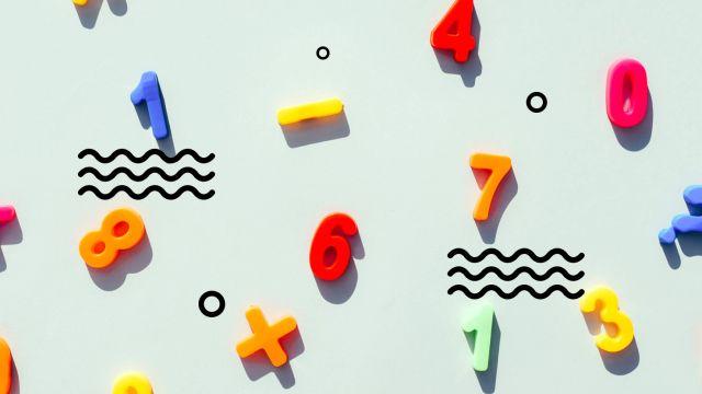 numbers and symbols on light background